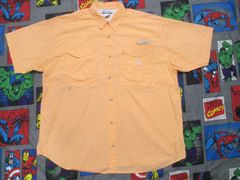 Columbia PFG コットン 半袖フィッシングシャツ XL オレンジ USA古着 コロンビア