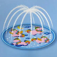 噴水マット 噴水プール 大きい 水遊び おもちゃ ビニールプール 噴水 水あそび キッズ 幼児 水鉄砲 シャワー 170cm PU-09-A