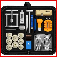 【在庫処分】JOREST腕時計修理工具セット+裏蓋閉め器、電池交換工具、こじ開け時計オープナー、時計ベルト調整、時計バンド交換工具、時計こうぐ、時計キット、時計でんち交換工具、バネ棒外し、取扱説明書（英語版）のサムネイル