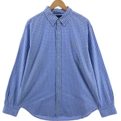 古着 ラルフローレン Ralph Lauren CLASSIC FIT ギンガムチェック 長袖 ボタンダウンチェックシャツ メンズXL相当/eaa547432