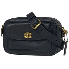 【在庫一掃】 コーチ COACH ロゴ ショルダーバッグ 斜め掛け ショルダーバッグ レザー ブラック C0823 レディース 【中古】