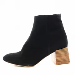 ペリーコ PELLICO SUNNY ショートブーツ スエード ウッドソール チャンキーヒール 37 23.5cm 24.0cm 黒 ブラック /AN50