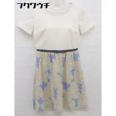 ◇ Fabulous Angela ファビュラスアンジェラ 切替 半袖 ミニ ワンピース サイズM アイボリー ベージュ レディース  【1109290016063】のサムネイル