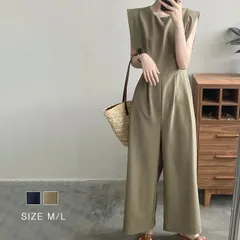 つなぎ パンツ レディース ノースリーブ オーバーオール ワイド ワイドパンツ カジュアル シンプル 定番 大人 ナチュラル オールインワン パンツドレス ファシ zzr03254611adf