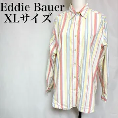Eddie Bauer マルチストライプ 長袖シャツ XL 古着 レディース海外