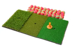 3種類の芝 【グッドカンパニー】ゴルフ用ショットマット 練習用ボール30個付き