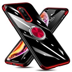 SOV40 SO-03L ケース リング付き ソニー エクスペリア 1 クリアカバー 1 耐衝撃 スタンド機能 透明 TPU 車載ホルダー対応 ケース 落下防止 防塵 薄型 軽量 一体型 変形防止 Xperia 全面保護カバー ソニー ケース 赤 W-YXZH