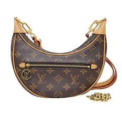 【名東】【LOUIS VUITTON】ルイヴィトン ループ モノグラム ショルダーバッグ ブラウン M81098 RFID レディース【新品同様】【中古】