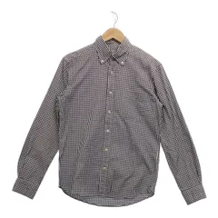 Sサイズ　green label relaxing グリーンレーベルリラクシング ギンガムチェック長袖シャツ メンズ S ネイビー 20240415-0007