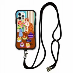 [iPhone11 Pro アイフォン11プロ] iPhoneSE 第3世代 / 第2世代 スマホショルダー付 i-coronケース iPhone15 iPhone14 iPhone13 12 11 スマホケース カバー 肩掛け 斜め掛け アニマル柄 ネコ ド
