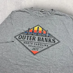 US古着 フルーツオブ ザ ルーム OUTER BANKS Tシャツ XL グレー