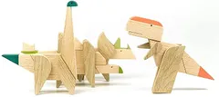 TSマネジメント ESNAF TOYS マグネット 積み木 手作り 知育 インテリア 木製 天然木 Game of Dinosaurs 恐竜の世界 4種セット