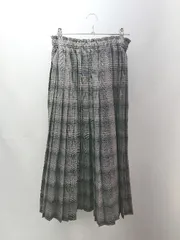 ◇ URBAN RESEARCH DOORS チェック柄 ウエストゴム ガーリー ロング プリーツ スカート サイズONE グレー系 レディース E  【1307210011406】