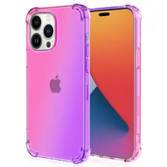 iPhone14 Pro ケース アイフォン14 プロ  グラデーション耐衝撃 ソフト ケース 【Color】 ピンク・パープル