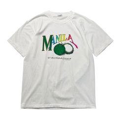 【L】90s ヴィンテージ 古着 Tシャツ ココナッツ 果物 植物 スーベニア フィリピン ホワイト シングルステッチ