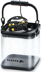 SEAVER 釣り バケツ 透明 魚が一目瞭然 釣り道具 水汲み 折りたたみ プライヤー フィッシュグリップ シーバー 20cm 単品( 20cm 単品)