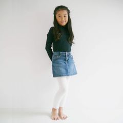 子供用 ベビー 無地 リブ スパッツ フィロワ 10分丈 白 Filloie 105cm 95-1699-z