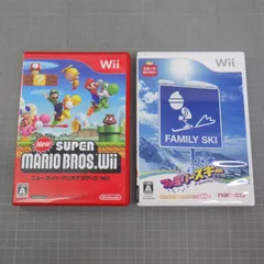 任天堂 Wii ソフト まとめて2点セット ニュースーパーマリオブラザーズ/ファミリースキー 取扱説明書付き ゲームソフト Nintendo