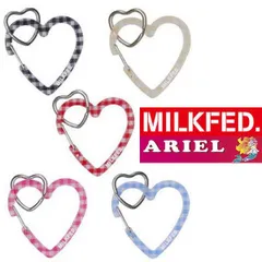キーホルダー ハート カラビナ ミルクフェド milkfed MILKFED NEO HEART CARABINER GINGHAM 103222054016 キーリング チェック ブランド チェック柄 おしゃれ 赤 黒 ピンク 水色 ベージュ