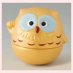 （２Ｐセット）起き上がり　ふくろう（金）　S09-123　◎2セット目～大幅値引き対象商品　※陶器,縁起物,和,日本,民芸品,工芸品,置物,開運招福,かわいい,可愛い,レトロモダン,ファンシー,起き上がり小法師,玩具,おもちゃ,不苦労