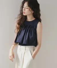 夢展望公式 [新品未使用] ビスチェ風レイヤードノースリーブ [ネイビー] 他カラー別ページ有 rectangle カットソートップス カットソートップス・Ｔシャツ（ノースリーブ・タンクトップ） 535683-03