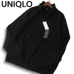 24AW 新品★ UNIQLO ユニクロ 秋冬 ウール混 スフレヤーン ハーフジップ セーター ニット Sz.XL メンズ 大きいサイズ 未使用