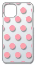 【新品未使用】iPhone11 Pro アイフォン11プロ クリア ハードケース ドット柄 水玉 (ベビーピンク) スマホケース カバー cl-iphone11pro-dotsmall-11