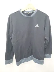 ◇ ⊇ adidas アディダス キッズ 子供 ライン 長袖 トレーナー スウェット サイズ160 ネイビー メンズ E  【1505290037174】