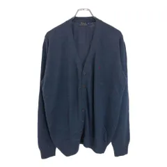 Polo by Ralph Lauren ポロ ラルフローレン コットン ニット カーディガン ネイビー(メンズ XL)中古 古着 U6018