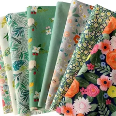 【在庫処分】8枚 花柄 生地 50×40cm パッチワーク布 カットクロス 北欧 綿 はぎれ 布セット DIY手作り 手芸用 グリーン