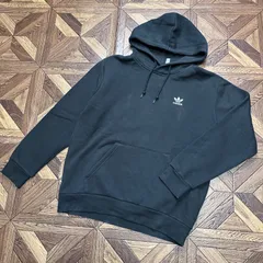 adidas アディダス パーカー メンズ 黒 ブラック トレフォイルロゴ　刺繍ロゴ　ワンポイントロゴ　Mサイズ