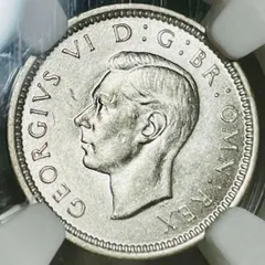 イギリス ジョージ6世 3ペンス 銀貨 1940 NGC AU58-