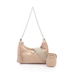 プラダ PRADA ショルダーバッグ Re-Edition 2006 エンブロイダリードリル DRILL RIAMO FI 1BH204 ベージュ ナイロン サフィアーノレザー Re-Edition 2005 Re-Nylon バッグ レディース