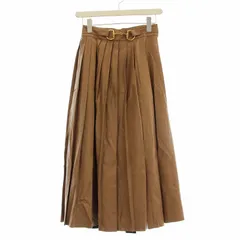 ダイアグラム グレースコンチネンタル Diagram GRACE CONTINENTAL 20AW ヴィーガンレザー スカート ロング プリーツ 36 茶 ブラウン 03204 24071-00 /OR