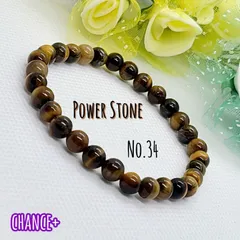 【No.34】イエロータイガーアイ天然石ブレスレット