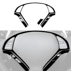 INFINITI G35 G37 G25 Q60 アクセサリー ブライトブラック プラスチック インテリア ステアリングホイール パネル 装飾ステッカー セット