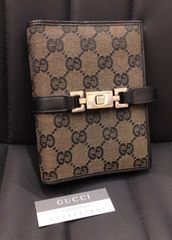 ★2059 GUCCI グッチ 手帳カバー GG キャンバス ジャッキー シルバー 金具
