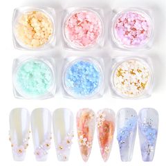 【在庫処分】立体 花（6個入） ジュエリーパーツ ネイルデコパーツ 変色 ビーズ DIY ネイル用 ネイルアート 3D UVライト照射色変化 ネイルパーツ 手作り ネイルアートジュエリー ZHEJIA デコパーツ カラー