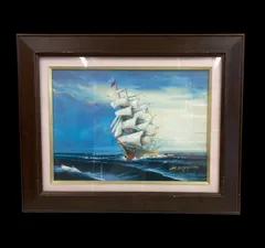 絵画 油絵 雪永幸美作 帆船 大海 荒波 最終価格 絵画 油絵 雪永幸美作 帆船 大海 荒波 最終価格