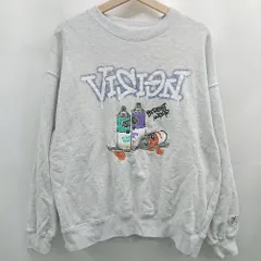 ◇ ⊇ ヴィジョンストリートウェア スケートブランド 長袖 グラフィックトレーナー サイズM グレー系 メンズ E  【1507160032203】