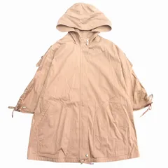 ポール＆ジョー PAUL&JOE ジップアップ ポンチョ コート ジャケット ブルゾン フーディー マント 袖絞り 36 ピンク ベージュ レディース♪11のサムネイル