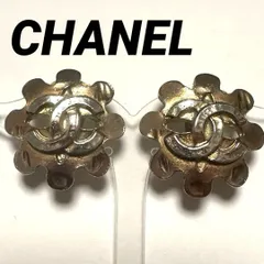 シャネル　CHANEL　イヤリング　ココマーク　ヴィンテージ　フラワー　ゴールド