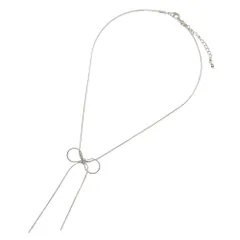 【シルバー×38cm】[Cream dot. クリームドット公式] ネックレス レディース  金属アレルギー ニッケルフリー ショート ロング チョーカー チェーン リボン スネークチェーン 3タイプ 