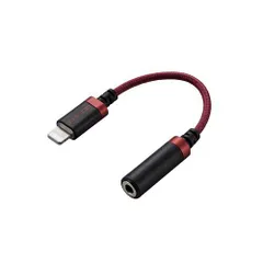 エレコム Lightning-4極イヤホン端子 変換ケーブル 高耐久 レッド MPA-L35S01RD