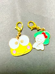 430→400 けろけろけろっぴ＆てるてる　チャームセット【普通郵便】ペアミニチャームorペアセットキーホルダー　マスクチャーム　バッグチャーム　ポーチアクセサリー　サンリオ