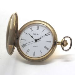 絶版モデルのティソ（TISSOT）/ ヴィンテージウォッチ / ゴールドカラー / 電池式 / クオーツ / ローマン数字  / 懐中時計 / tissot-1025