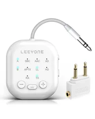 【在庫処分】5.4 ワイヤレスオーディオトランスミッター＆レシーバー (受信機 + 送信機 一台二役) Aptx低遅延 対応 Bluetooth 2台同時接続 24時間連続運転 AirPods ヘッドフォン PC TV ジム 車載用 飛行機旅行にも最適