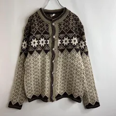 【フォロワー様クーポン配布中！】 ヴィンテージ フィンランド製 北欧製 ウール メタルボタン ノルディックニット セーター カーディガン  輸入古着 海外古着 ビンテージ vintage メンズ【N59】