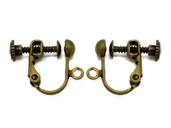 (アウトレット)イヤリング パーツ カン付(15mm×15mm)(金古美)(10個)