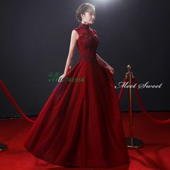 カラードレス ロングドレス 演奏会 コンサート 披露宴 イブニングドレス ロングスカート フォーマルドレス ピアノ発表会 二次会 ワインレッド おしゃれ 音楽会  xzdsygv